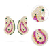 Stone Earring Pair - 4.5 X 2.5 Inches | Multicolour Stone Studs/ Karna Pathakam/ Earing For Deity - Head & Face Accessories