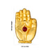 Varamahalakshmi Hand Pair- 1.25 X 0.75 Inches | Gold Polish Hastam/ Single Stone Laxmi Hand/ Hastham For Deity - Neck & Body Accessories