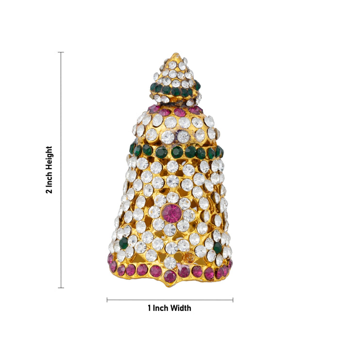 Stone Crown - 2 x 1 Inches | Kireedam/ Stone Kiridam/ Mukut for Deity - Head & Face Accessories