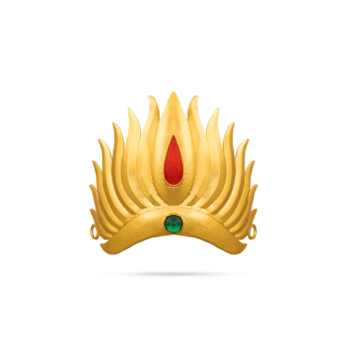 Half Kireedam - 3 x 3 Inches | Kiridam/ Sudar Design Mukut/ Stone Crown for Deity