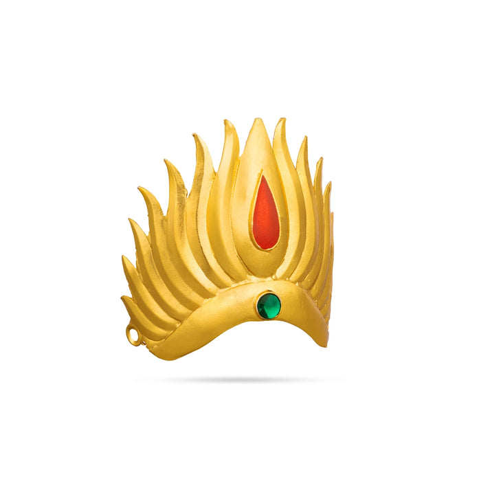 Half Kireedam - 3 x 3 Inches | Kiridam/ Sudar Design Mukut/ Stone Crown for Deity