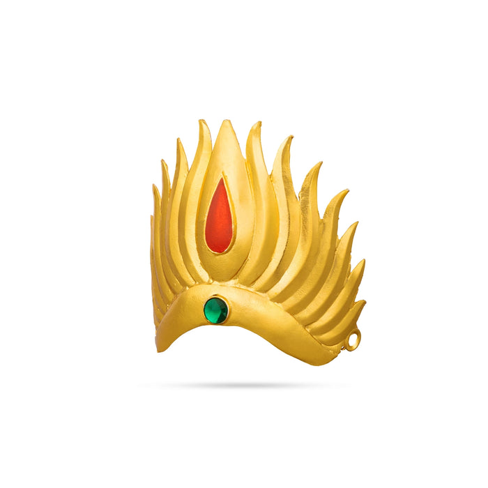 Half Kireedam - 3 x 3 Inches | Kiridam/ Sudar Design Mukut/ Stone Crown for Deity