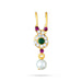 Bullaku Nose Pin - 2 x 0.5 Inches | Nose Pin/ Multicolour Stone with Pearl Jewellery/ Nathu Bullaku for Deity - Head & Face Accessories