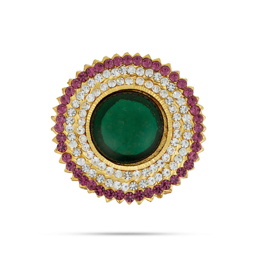 Stone Pendant - 2.25 Inches | Multicolour Stone Locket/ Artificial Jewelry/ Stone Dollar for Deity - Neck & Body Accessories