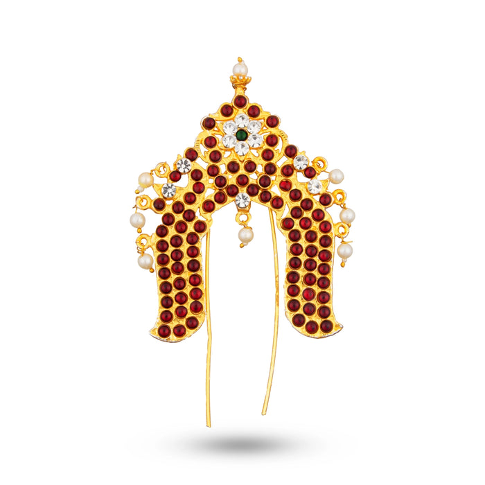 Stone Jada Billa - 5 x 3 Inches | Vankey Jada Pin/ Hair Accessory for Deity