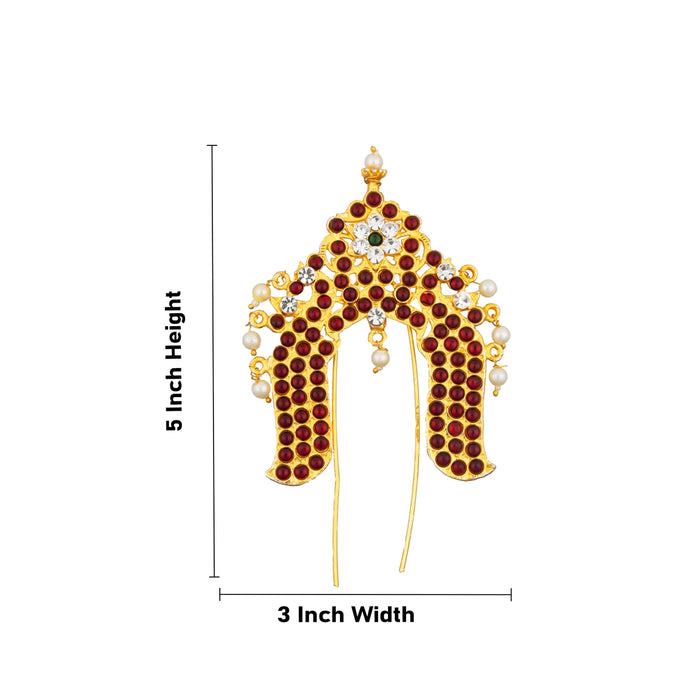 Stone Jada Billa - 5 x 3 Inches | Vankey Jada Pin/ Hair Accessory for Deity