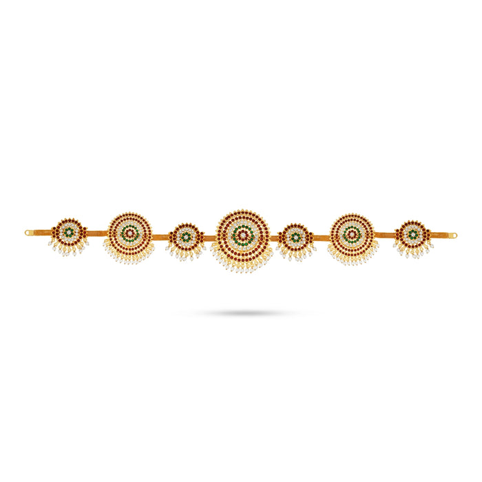 Kemp Hip Belt - 19 Inches | Waist Belt/ Beads & Stone Jewelry/ Bharatanatyam Jewellery For Classical Dance