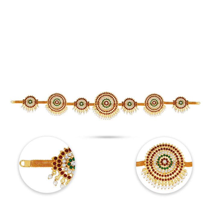Kemp Hip Belt - 19 Inches | Waist Belt/ Beads & Stone Jewelry/ Bharatanatyam Jewellery For Classical Dance