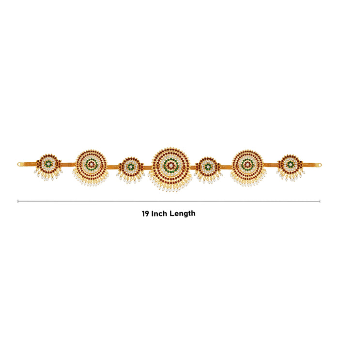 Kemp Hip Belt - 19 Inches | Waist Belt/ Beads & Stone Jewelry/ Bharatanatyam Jewellery For Classical Dance