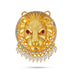 Lion Head Design Pendant - 3.5 X 3 Inches | Gold Polish Locket/ Beads Design Dollar/ Artificial Jewelry For Deity - Neck & Body Accessories