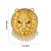 Lion Head Design Pendant - 3.5 X 3 Inches | Gold Polish Locket/ Beads Design Dollar/ Artificial Jewelry For Deity - Neck & Body Accessories