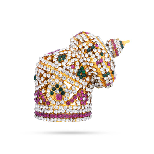 Andal Kireedam - 3 x 1.5 Inches | Stone Crown/ Stone Kireedam for Deity - Head & Face Accessories