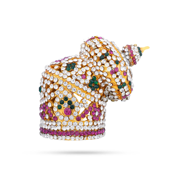 Andal Kireedam - 3 x 1.5 Inches | Stone Crown/ Stone Kireedam for Deity - Head & Face Accessories