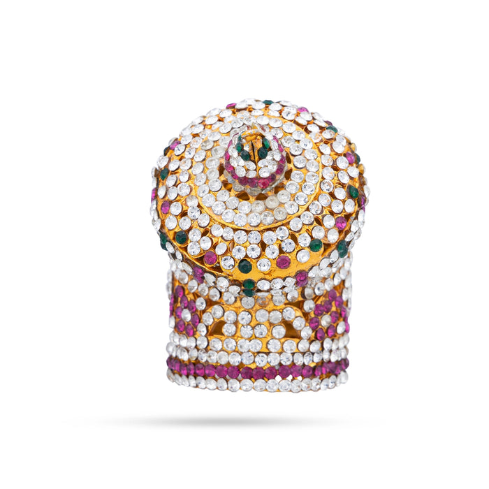 Andal Kireedam - 3 x 1.5 Inches | Stone Crown/ Stone Kireedam for Deity - Head & Face Accessories