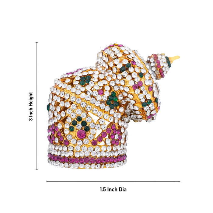 Andal Kireedam - 3 x 1.5 Inches | Stone Crown/ Stone Kireedam for Deity - Head & Face Accessories