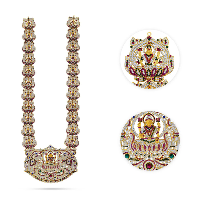 Mahalakshmi Design Stone Haram - 46 Inches | Artificial Jewelry/ Multicolour Stone Jewellery for Deity - Neck & Body Accessories