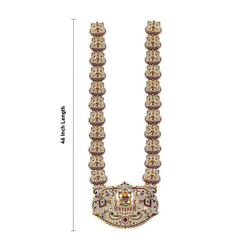 Mahalakshmi Design Stone Haram - 46 Inches | Artificial Jewelry/ Multicolour Stone Jewellery for Deity - Neck & Body Accessories
