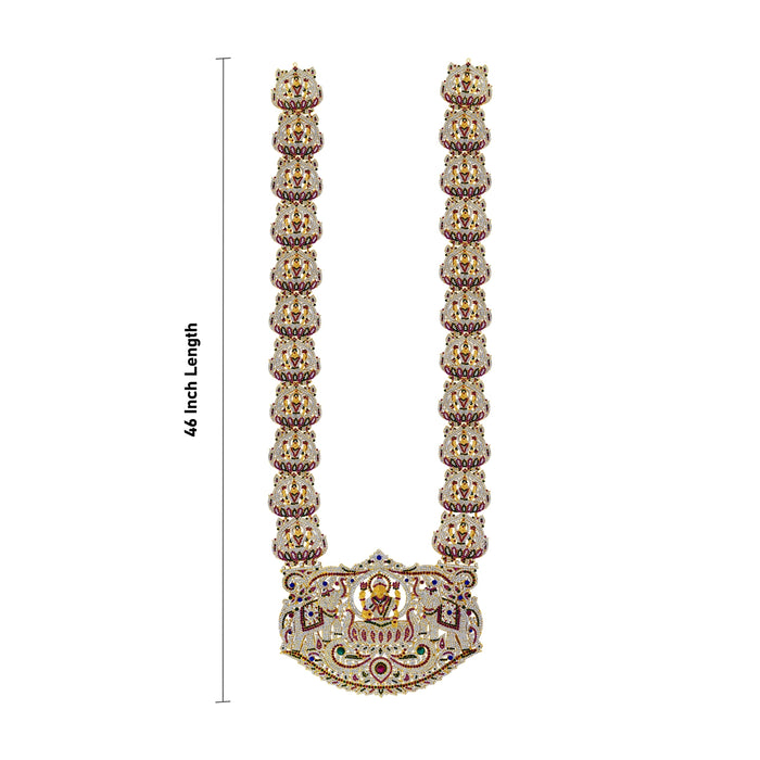 Mahalakshmi Design Stone Haram - 46 Inches | Artificial Jewelry/ Multicolour Stone Jewellery for Deity - Neck & Body Accessories