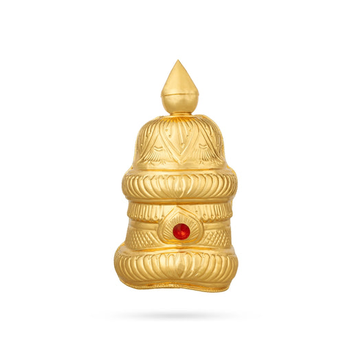 Half Crown - 9.5 X 5 Inches | Gold Polish Kireedam/ Single Stone Kiridam/ Mukut For Deity Alankaram - Head & Face Accessories