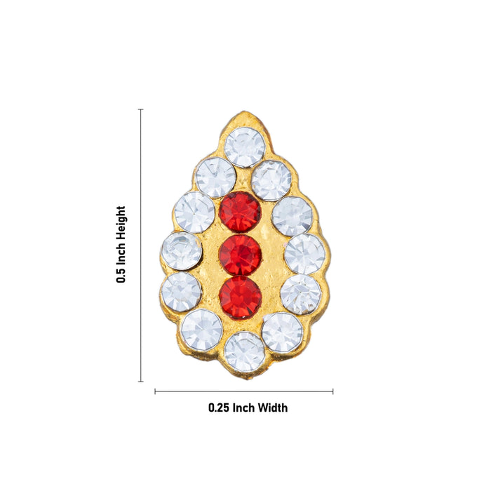Stone Bindi - 0.5 X 0.25 Inch | Stone Pottu/ Bindi With Stone For Deity Decor - Head & Face Accessories