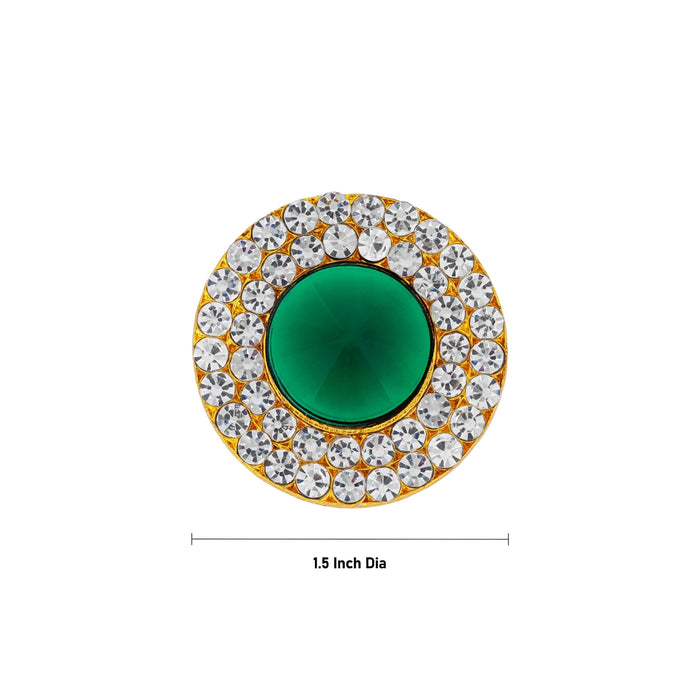 Stone Tilak - 1.5 Inches | 2 Line Pottu / Stone Bindi/ Stone Bottu/ Tilak for Deity Decor