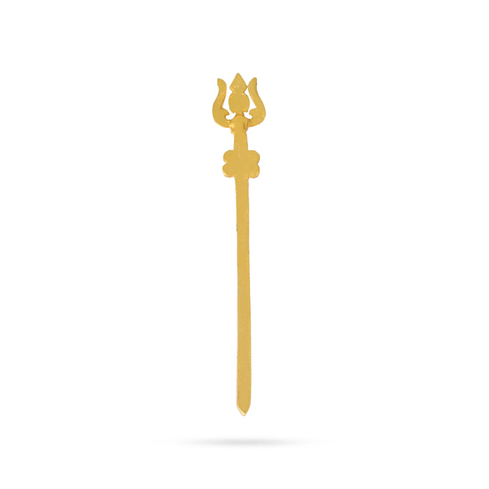 Stone Trishul - 4 Inches | Metal Soolam / God Shiva Trishul / Astras / Durga Maa Trishul for Pooja