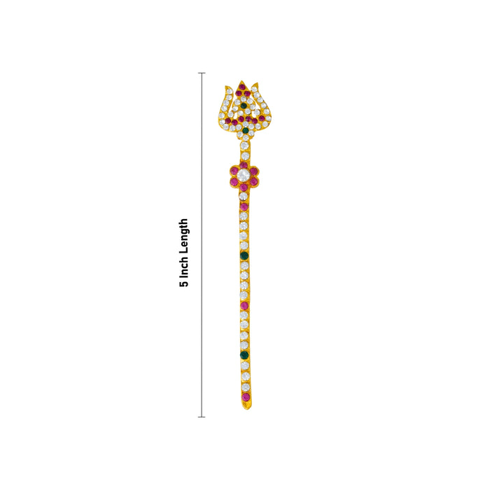 Durga Maa Soolam - 5 Inches | Stone Trishul / Metal Astras / Shivan Soolam / Trishul for Pooja