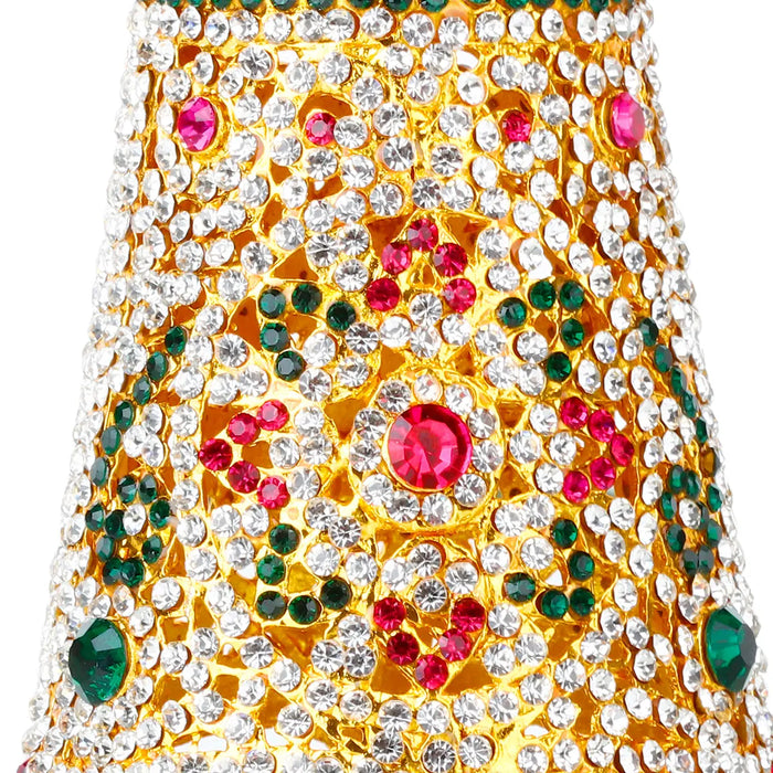 Stone Kireedam - 5.5 x 2.75 Inches | Full Mukut/ Multicolour Stone Kiritam/ Crown for Deity - Head & Face Accessories