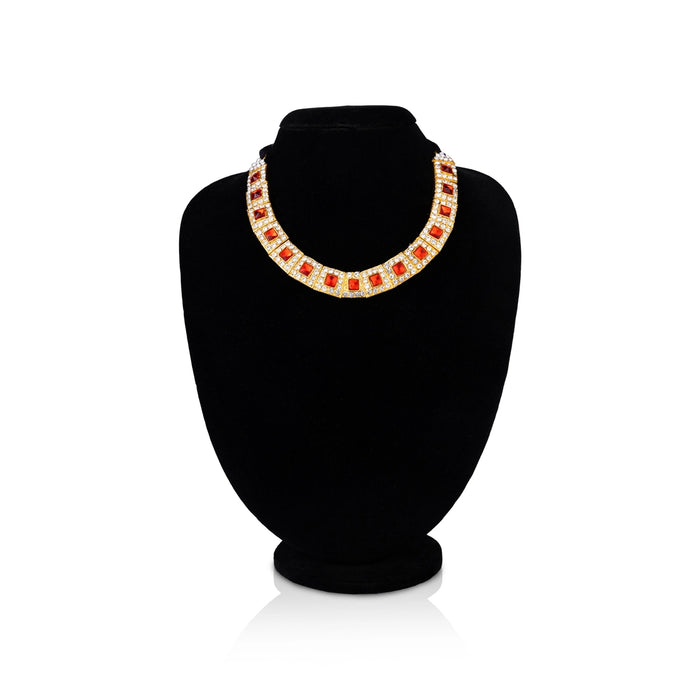 Stone Necklace - 5 Inches | Artificial Jewelry / Multicolour Stone Necklace / Stone Jewellery for Deity