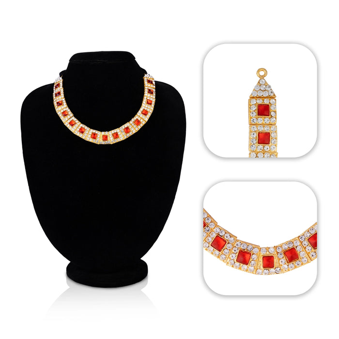 Stone Necklace - 5 Inches | Artificial Jewelry / Multicolour Stone Necklace / Stone Jewellery for Deity