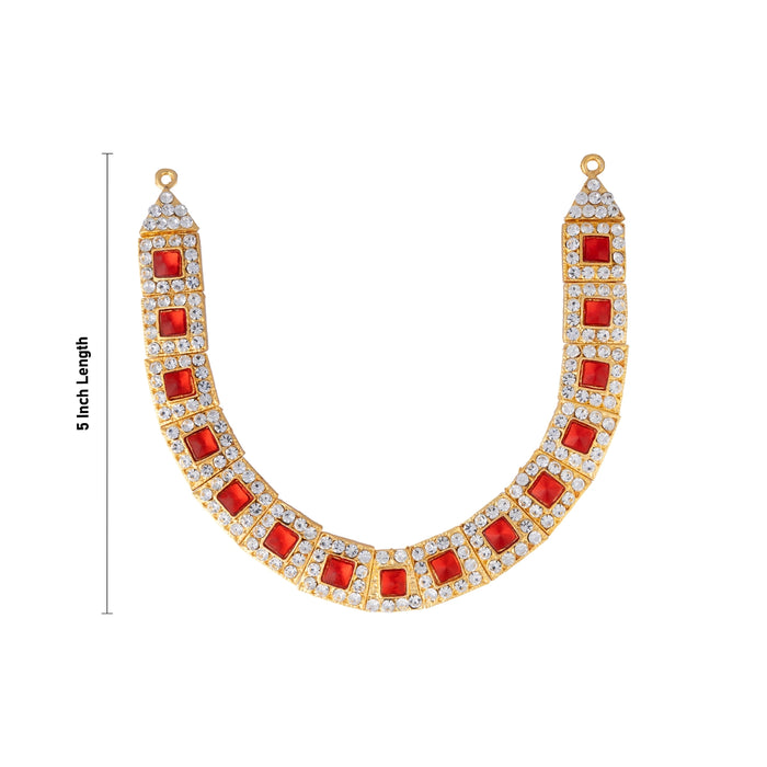 Stone Necklace - 5 Inches | Artificial Jewelry / Multicolour Stone Necklace / Stone Jewellery for Deity