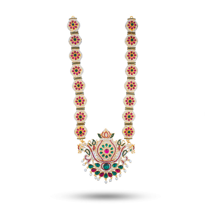 Stone Haram - 19 Inches | Multicolour Stone Jewellery/ Long Necklace for Deity - Neck & Body Accessories