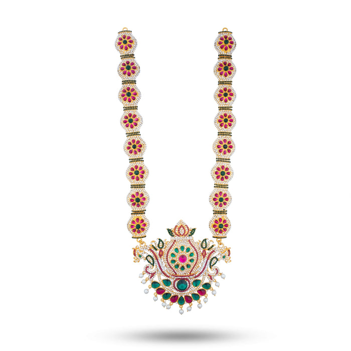 Stone Haram - 19 Inches | Multicolour Stone Jewellery/ Long Necklace for Deity