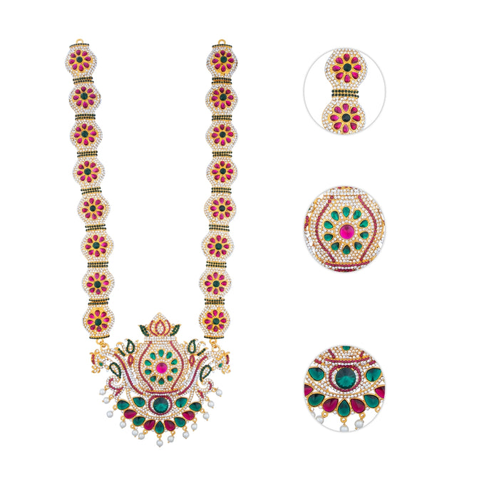 Stone Haram - 19 Inches | Multicolour Stone Jewellery/ Long Necklace for Deity