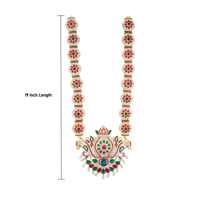 Stone Haram - 19 Inches | Multicolour Stone Jewellery/ Long Necklace for Deity