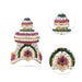 Stone Half Kireedam - 2.75 x 1.5 Inches | Kiridam/ Half Crown/ Multicolour Stone Mukut for Deity Decor - Head & Face Accessories