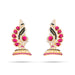 Stone Earring Pair - 2.5 Inches | Stud Earring/ Multicolour Stone Karnapathiram for Deity/ 35 Gms Approx - Head & Face Accessories