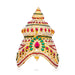 Stone Half Crown - 5.5 x 4 Inches | Stone Kireedam/ Multicolour Stone Mukut for Pooja - Head & Face Accessories