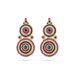 Stone Earring Pair - 4.75 x 2.5 Inches | Stone Studs / Karna Pathakam/ Multicolour Stone Ear Ring for Deity - Head & Face Accessories