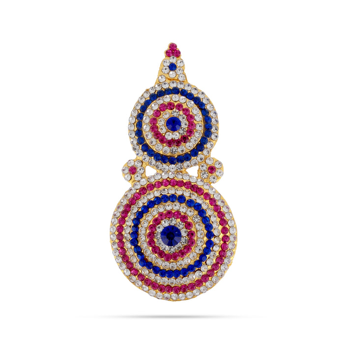 Stone Earring Set - 4 x 2 Inches | Karna Pathakam / Stone Studs / Multicolour Stone Ear Ring for Deity - Head & Face Accessories