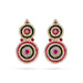 Karnapathakam - 3.5 x 1.75 Inches | Stone Earring Set / Stone Studs / Multicolour Stone Ear Ring for Deity - Head & Face Accessories