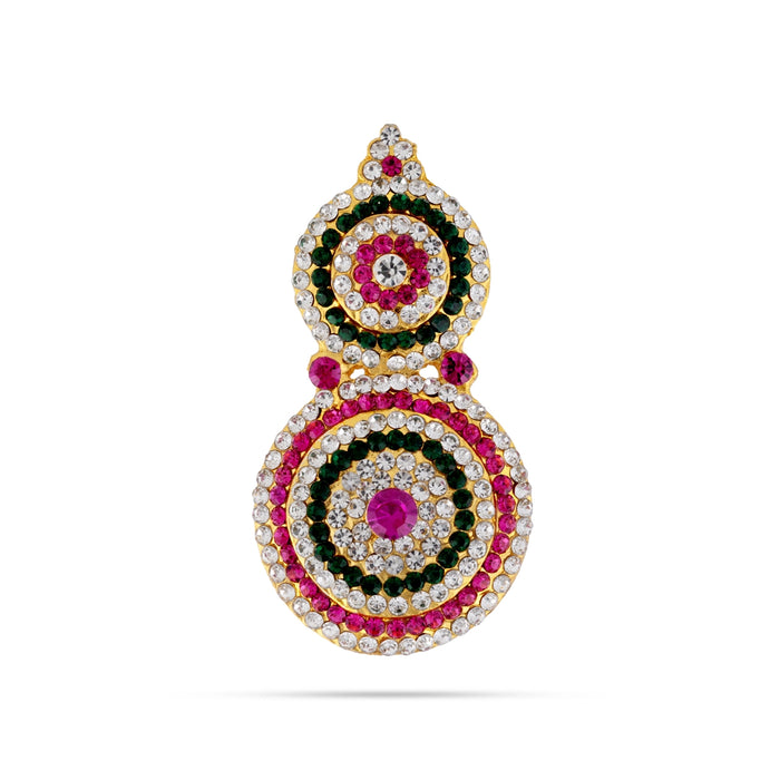 Karnapathakam - 3.5 x 1.75 Inches | Stone Earring Set / Stone Studs / Multicolour Stone Ear Ring for Deity - Head & Face Accessories
