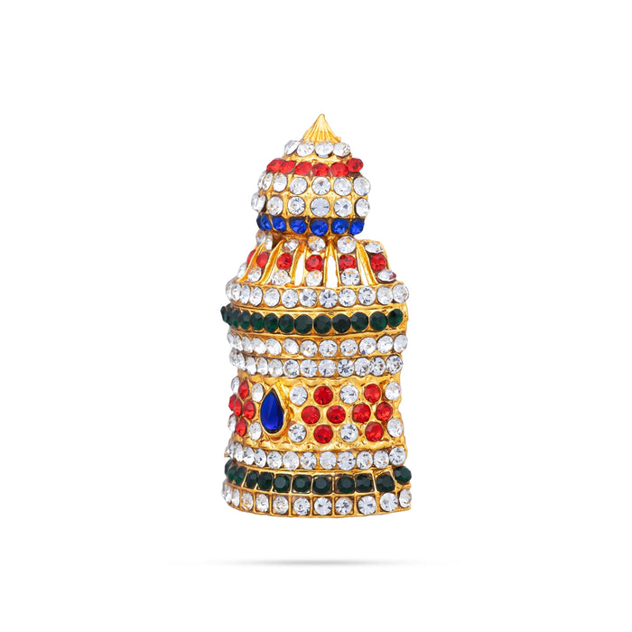 Half Crown - 2 Inch | Stone Mukut/ Kireetam/ Multicolour Stone Kiritam for Deity - Head & Face Accessories