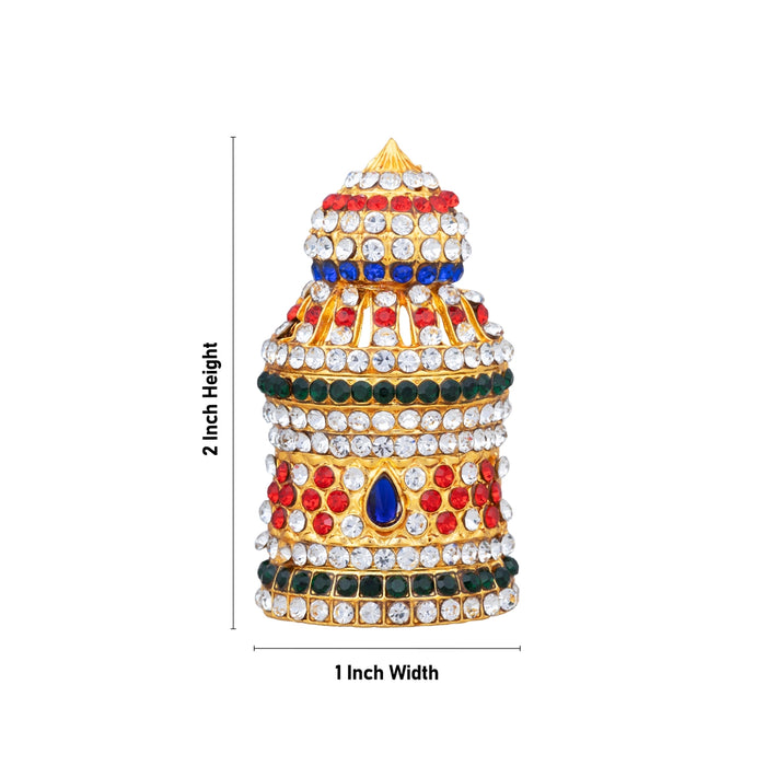 Half Crown - 2 Inch | Stone Mukut/ Kireetam/ Multicolour Stone Kiritam for Deity - Head & Face Accessories