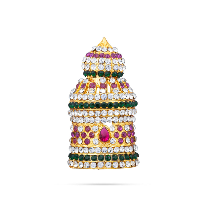 Half Crown - 2 Inch | Stone Mukut/ Kireetam/ Multicolour Stone Kiritam for Deity - Head & Face Accessories