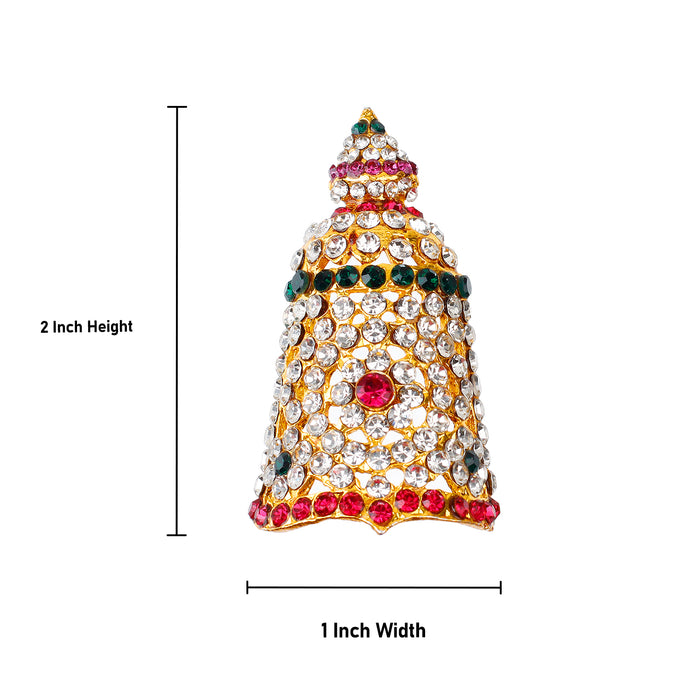 Half Crown - 2 Inch | Stone Mukut/ Kireetam/ Multicolour Stone Kiritam for Deity - Head & Face Accessories