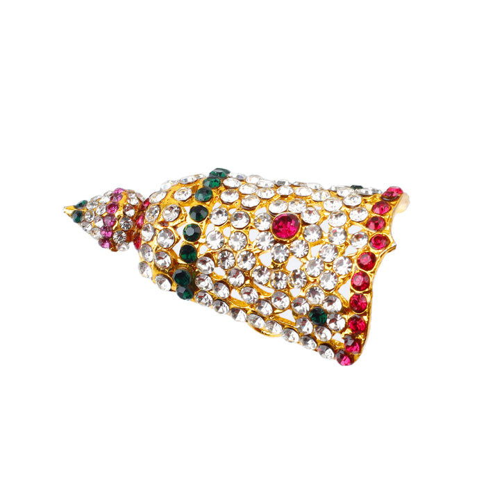 Half Crown - 2 Inch | Stone Mukut/ Kireetam/ Multicolour Stone Kiritam for Deity - Head & Face Accessories