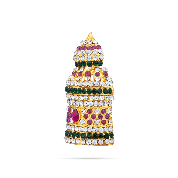 Half Crown - 2 Inch | Stone Mukut/ Kireetam/ Multicolour Stone Kiritam for Deity - Head & Face Accessories