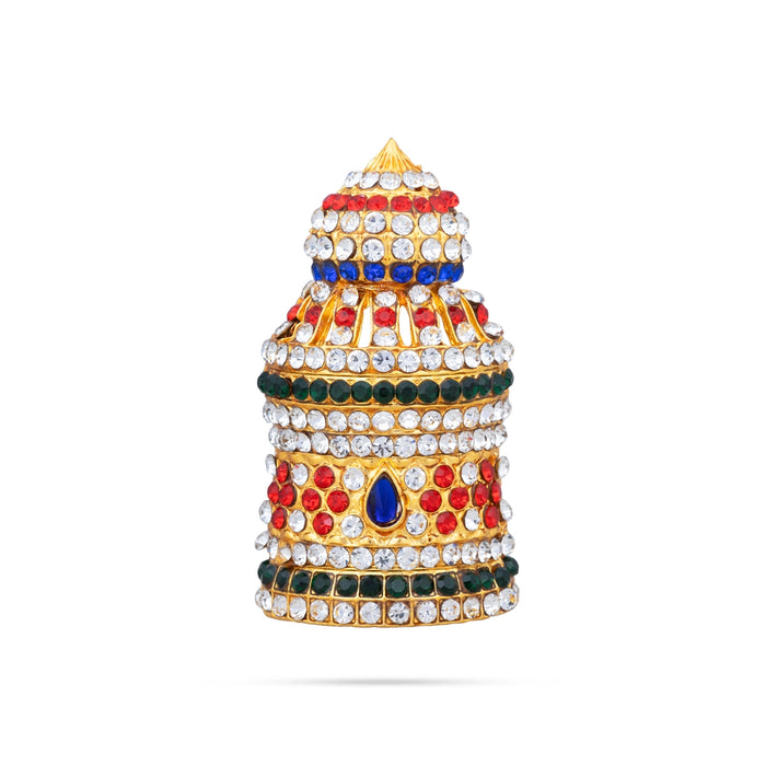 Half Crown - 2 Inch | Stone Mukut/ Kireetam/ Multicolour Stone Kiritam for Deity - Head & Face Accessories