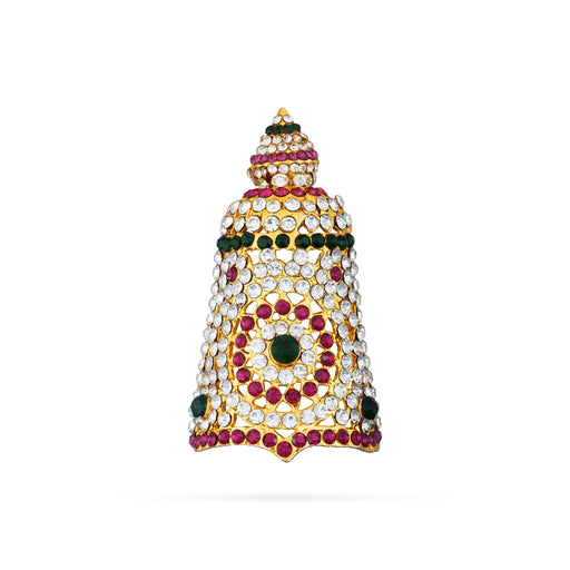 Half Crown - 2.5 x 1.5 Inches | Multicolour Stone Kireedam/ Kiridam/ Mukut for Deity - Head & Face Accessories